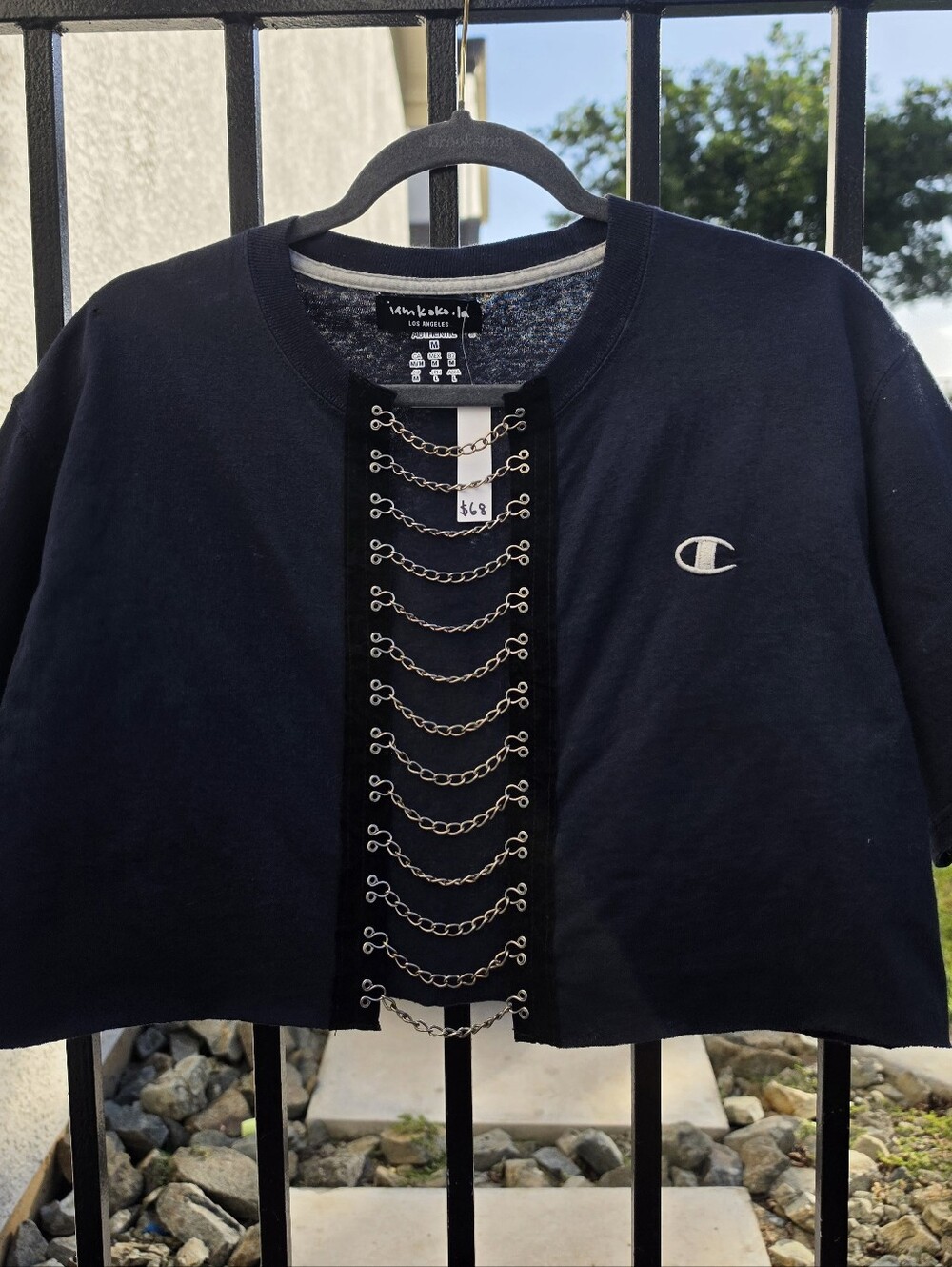 NWT iamkoko.la Reworked Champion Chain Crop Top
